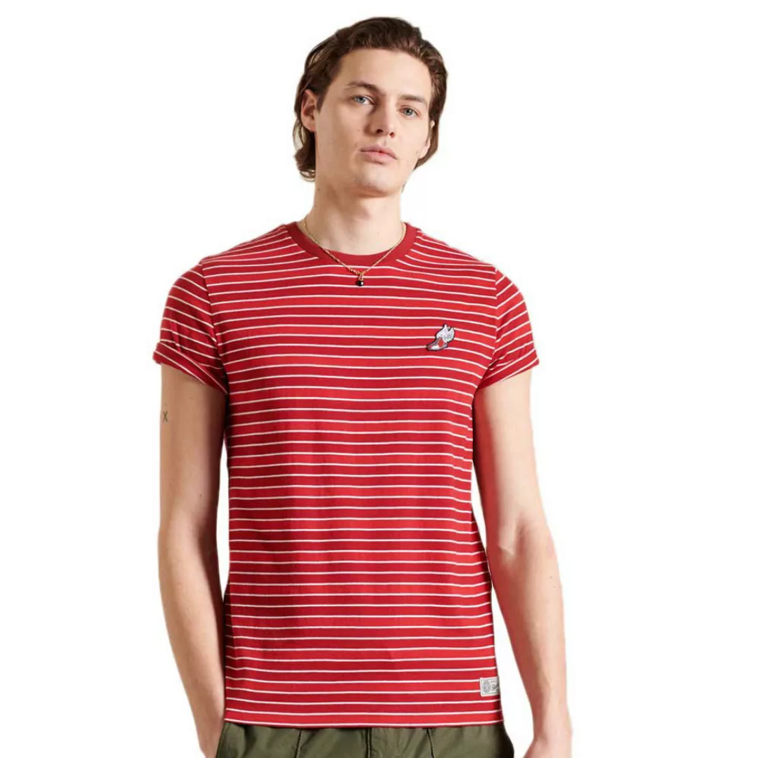 Superdry Collegiate Applique Stripe Kurzarm T-shirt 2XL Chilli Pepper Strip günstig online kaufen