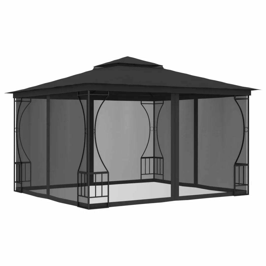 Pavillon Mit Vorhängen 300x300x265 Cm Anthrazit günstig online kaufen