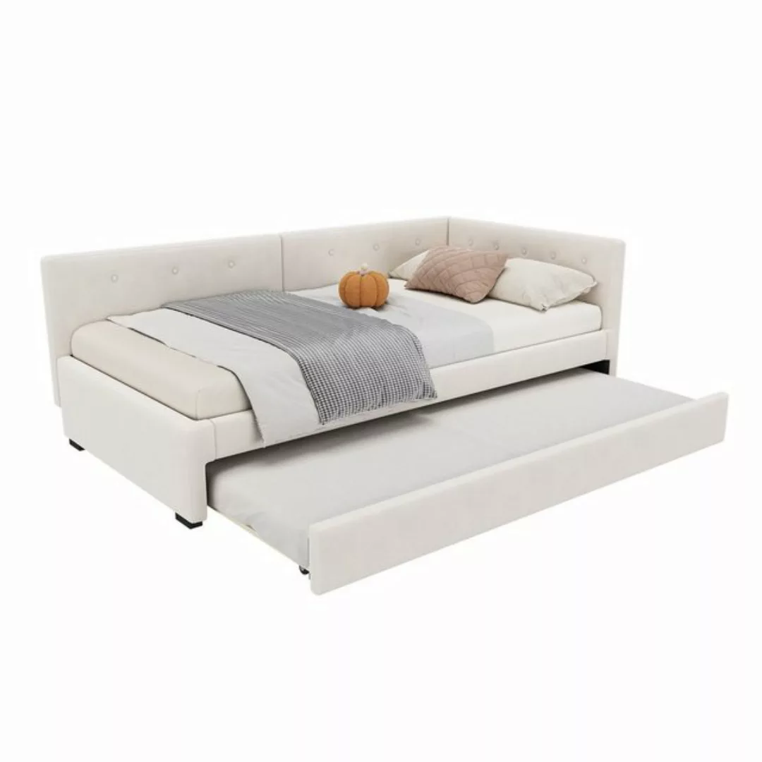 Flieks Daybett, Tagesbett Schlafsofa Polsterbett 90x200cm mit Ausziehbett 9 günstig online kaufen