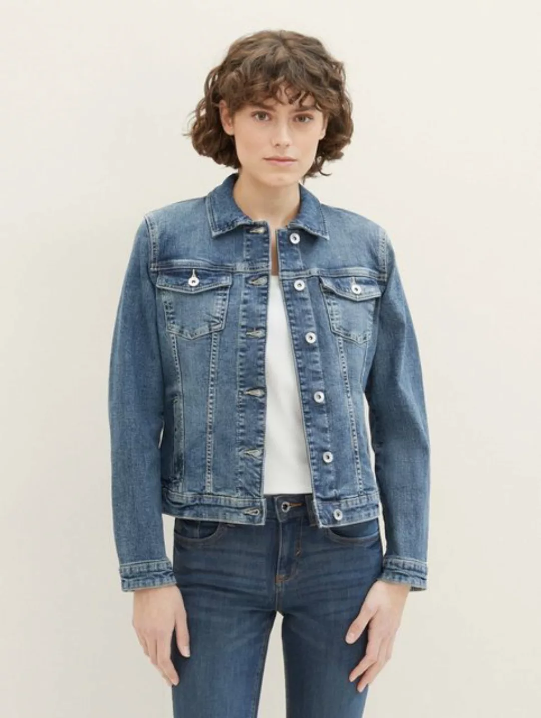 Tom Tailor Denim Damen Jeansjacke EASY DENIM JACKET - Regular Fit günstig online kaufen