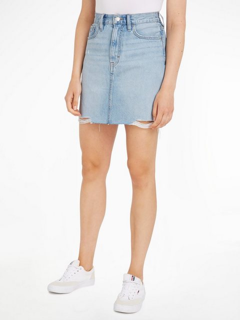 Tommy Jeans Jeansrock MOM UH SKIRT BH0015 Webrock mit heavy Destroyed Effek günstig online kaufen