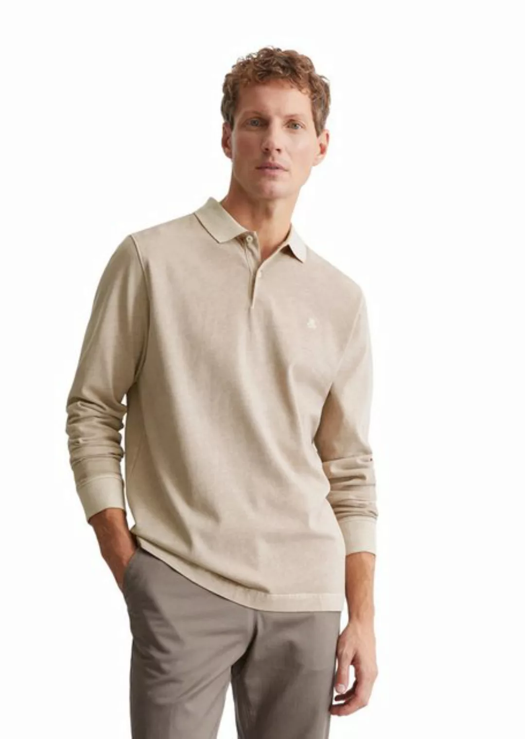 Marc O'Polo Langarm-Poloshirt aus reiner Bio-Baumwolle günstig online kaufen