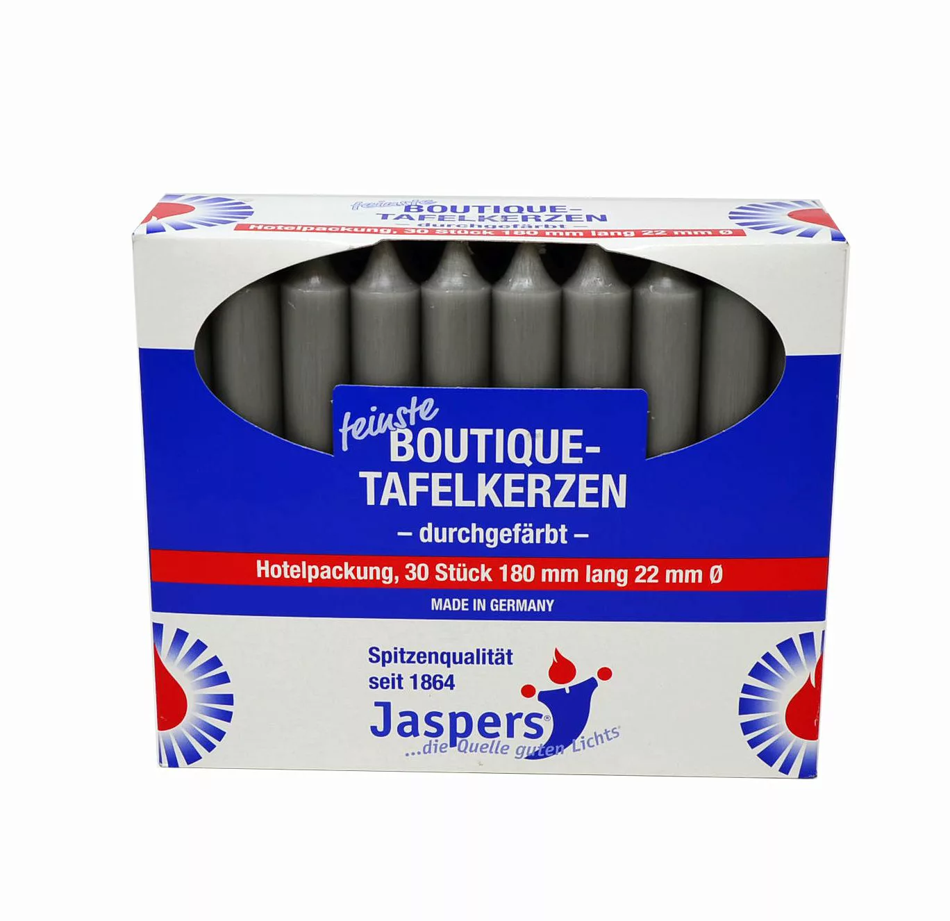 Jaspers Kerzen Tafelkerze Boutique-Kerzen Hotelpackung tauben-grau günstig online kaufen