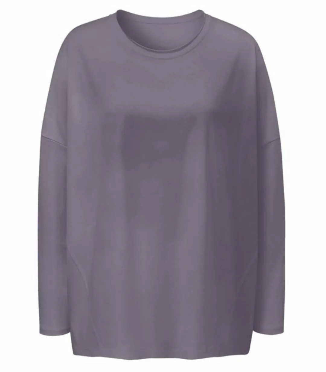 Curare Yoga-Sweatjacke Yoga-Shirt Boxy, round neck - grau aubergine (1-tlg) günstig online kaufen