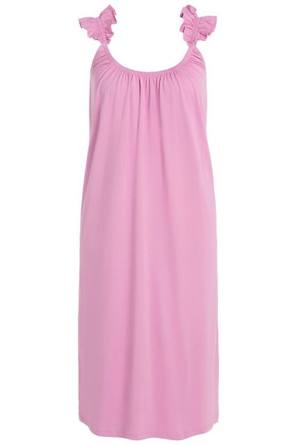 Ulla Popken Jerseykleid Midikleid A-Linie Rüschenträger Rundhals ärmellos günstig online kaufen