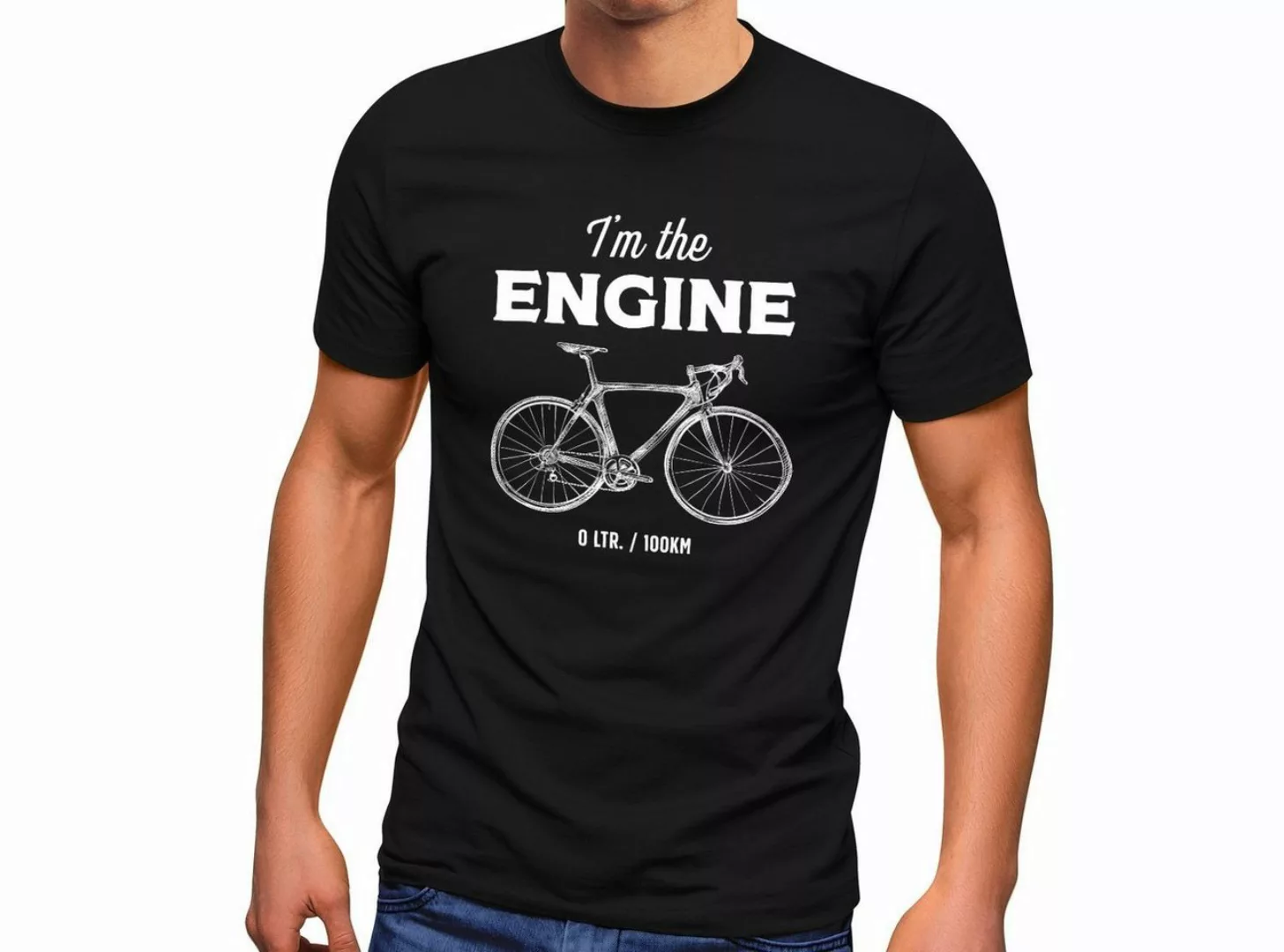 MoonWorks Print-Shirt Herren T-Shirt Fahrrad Sprüche I'm the Engine Bike Ra günstig online kaufen