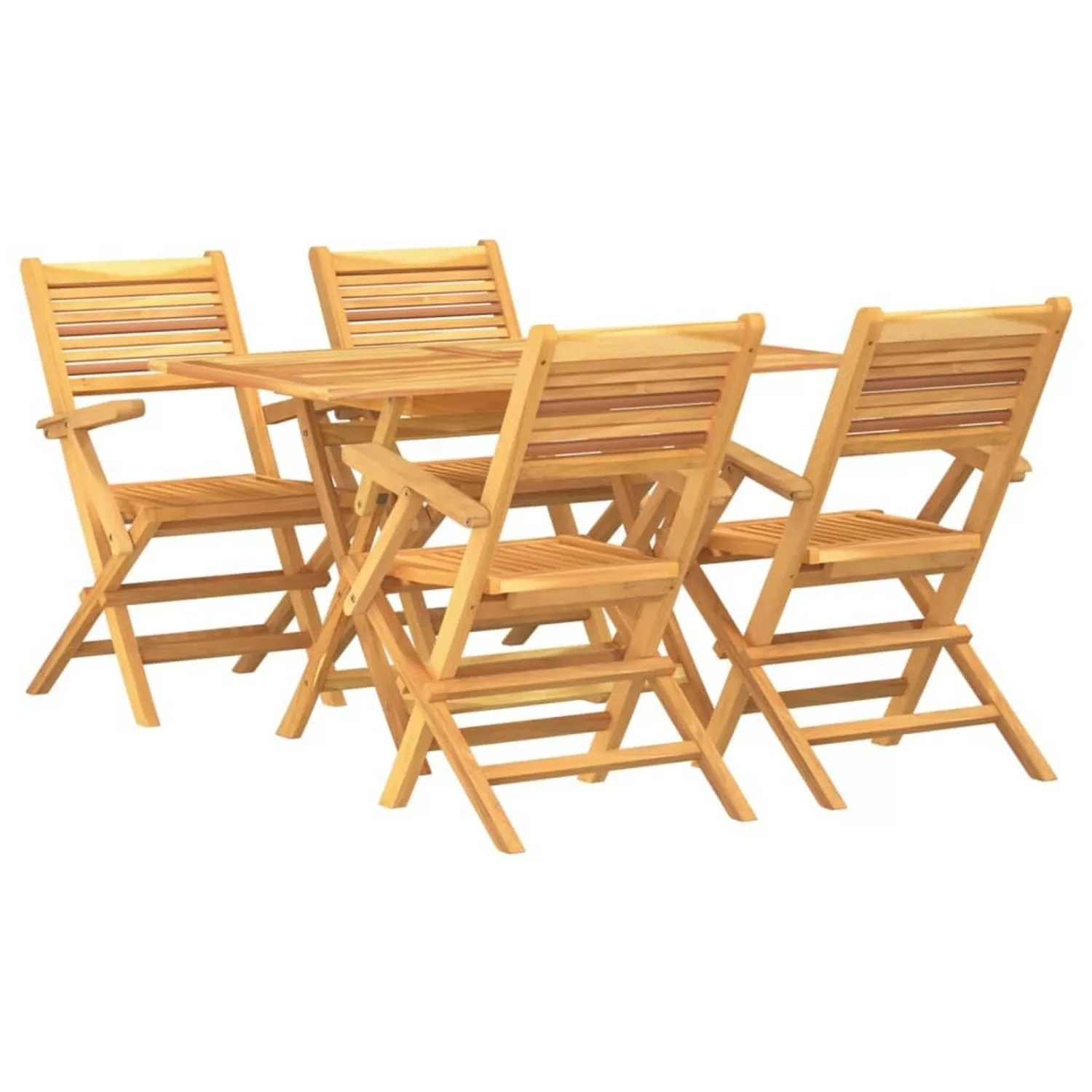 Vidaxl 5-tlg. Garten-essgruppe Massivholz Teak günstig online kaufen