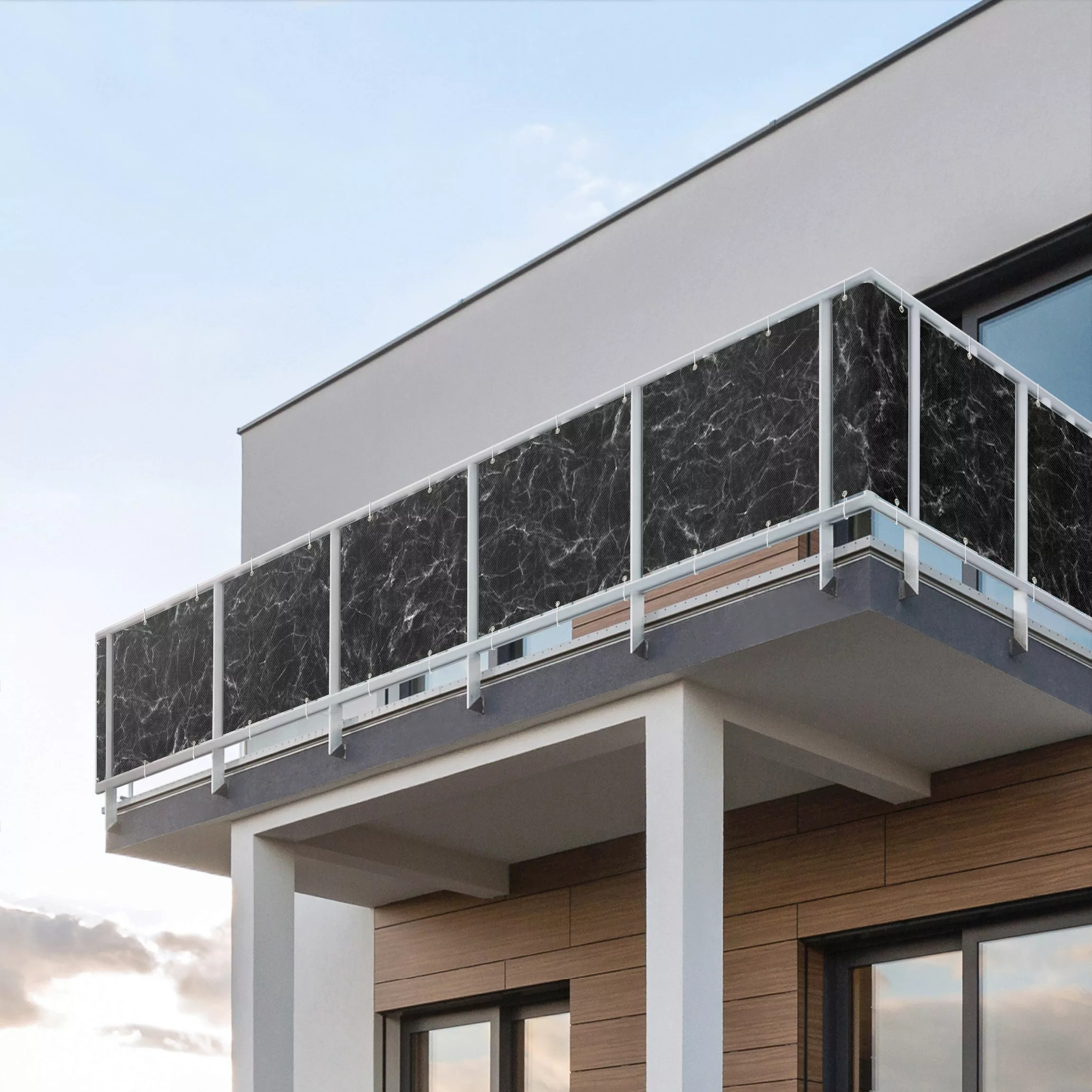 Balkon Sichtschutz Nero Carrara günstig online kaufen