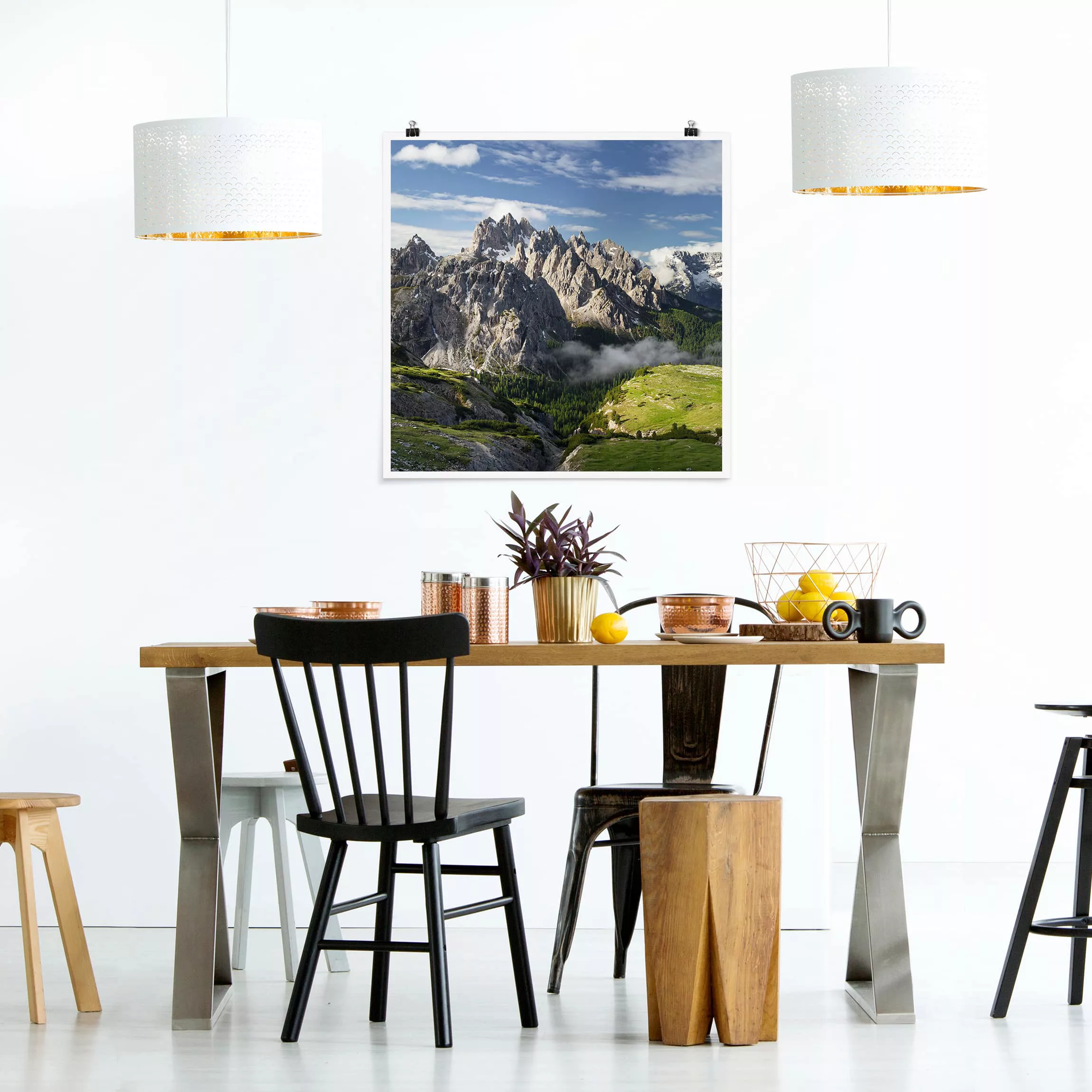 Poster Natur & Landschaft - Quadrat Italienische Alpen günstig online kaufen