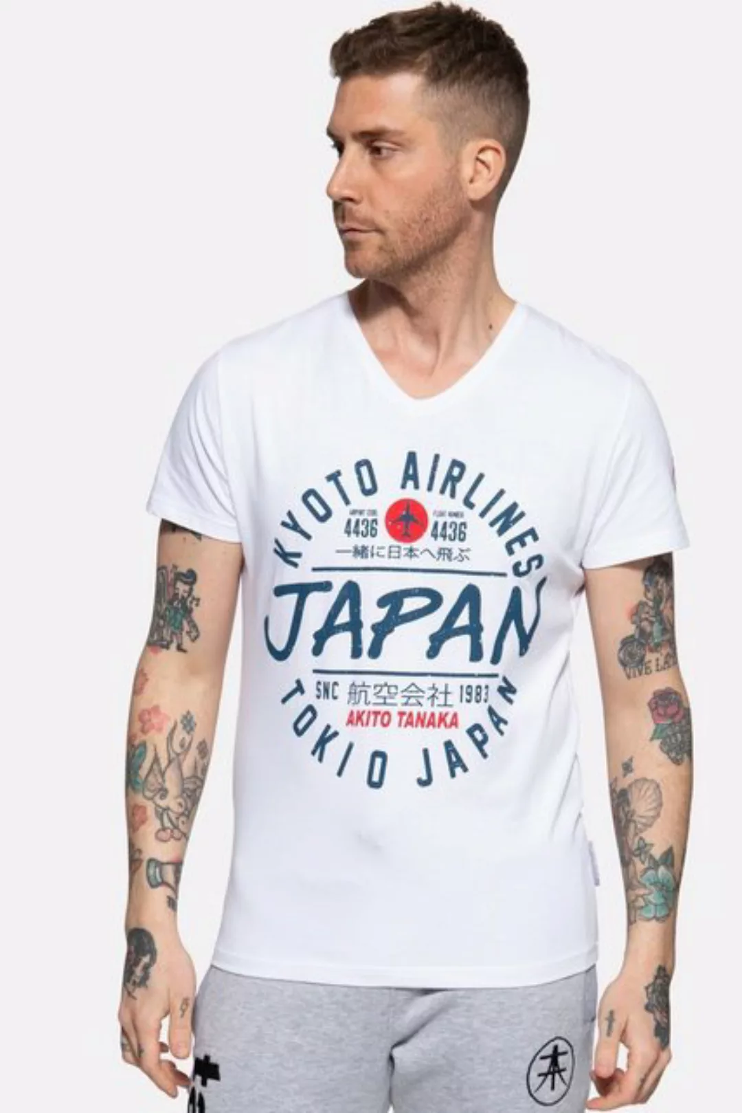 Akito Tanaka T-Shirt Flight mit legerem Frontprint günstig online kaufen
