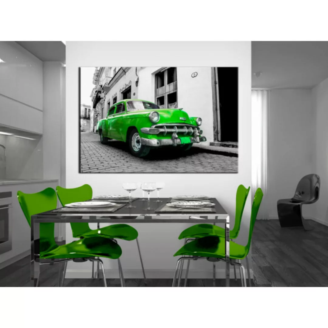 Bild auf Leinwand Cuban Classic Car (Green) XXL günstig online kaufen