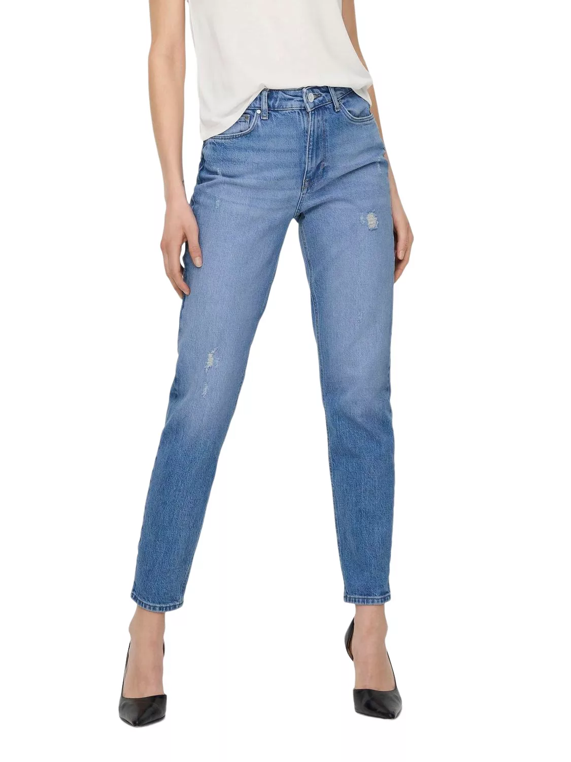 Only Damen Jeans ONLEMILY REA697 - Straight Fit - Blau - Light Blue Denim günstig online kaufen