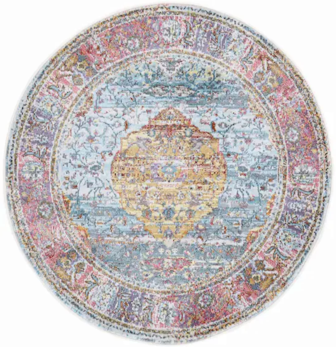 carpetfine Teppich »Esha«, rund, Vintage Orient Look, in schöner Farbgebung günstig online kaufen