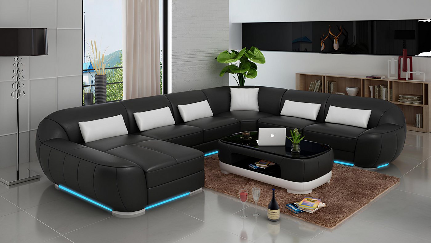 Xlmoebel Sofa Ledersofa mit modernem Design, Eckcouch Wohnlandschaft Ecksof günstig online kaufen