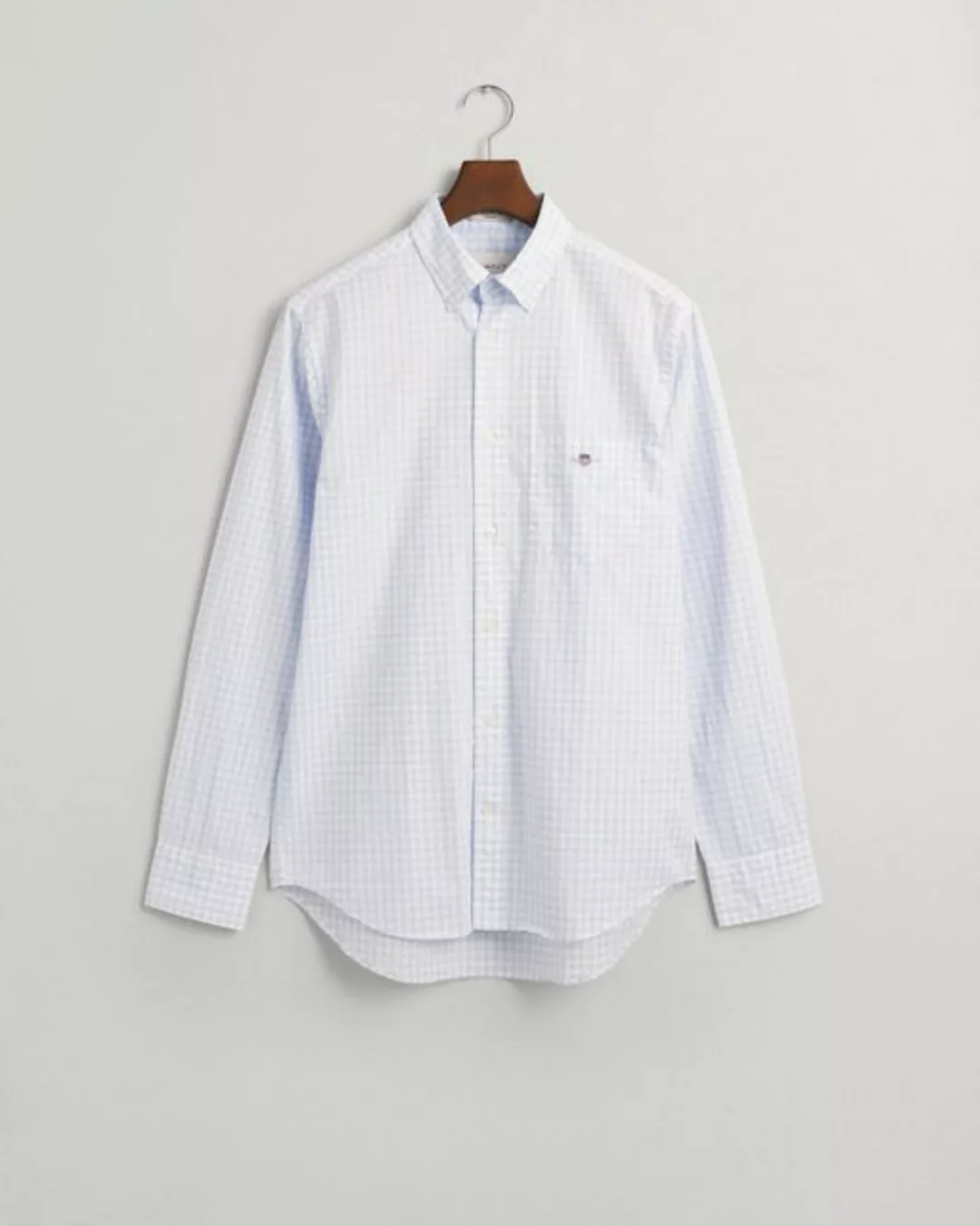 Gant Langarmhemd REG POPLIN GINGHAM SHIRT mit Logostickerei auf der Brust günstig online kaufen