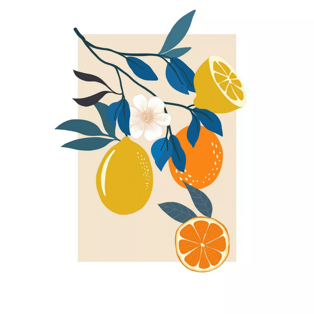 Komar Wandbild Illustration Finest Fruits Pflanzen B/L: ca. 50x70 cm günstig online kaufen