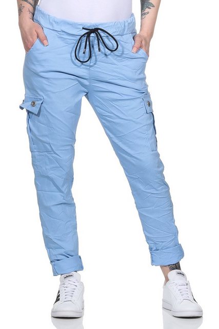 CLEO STYLE Cargohose Jogginghose 95 Hellblau günstig online kaufen