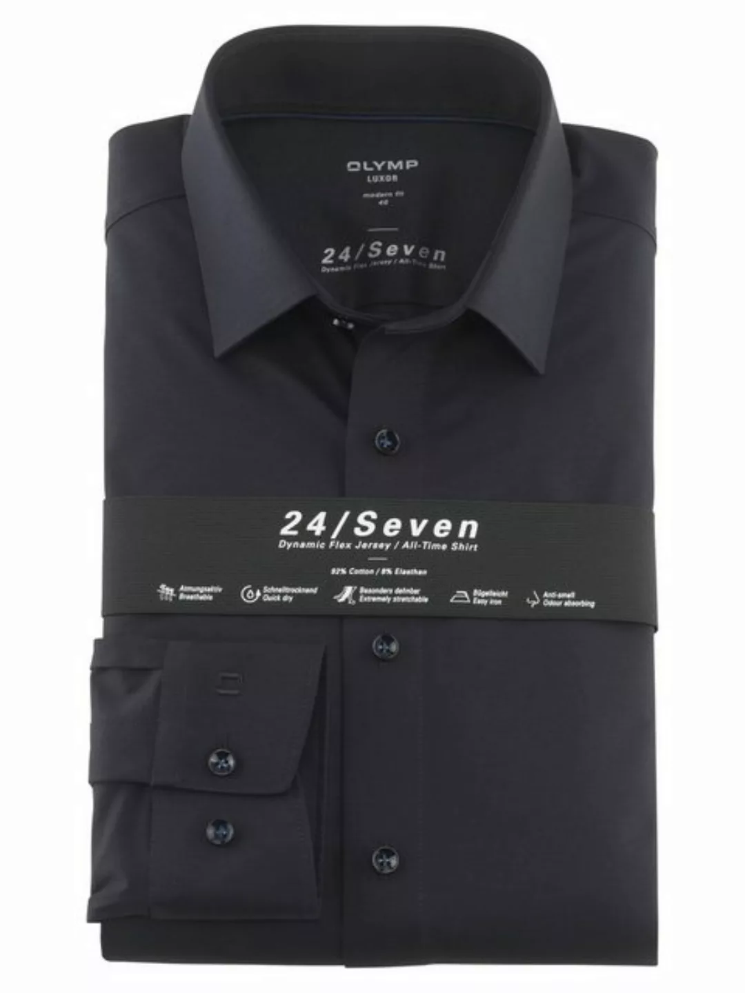 OLYMP Langarmhemd Luxor 24/Seven modern fit Jerseyshirt mit geruchshemmende günstig online kaufen