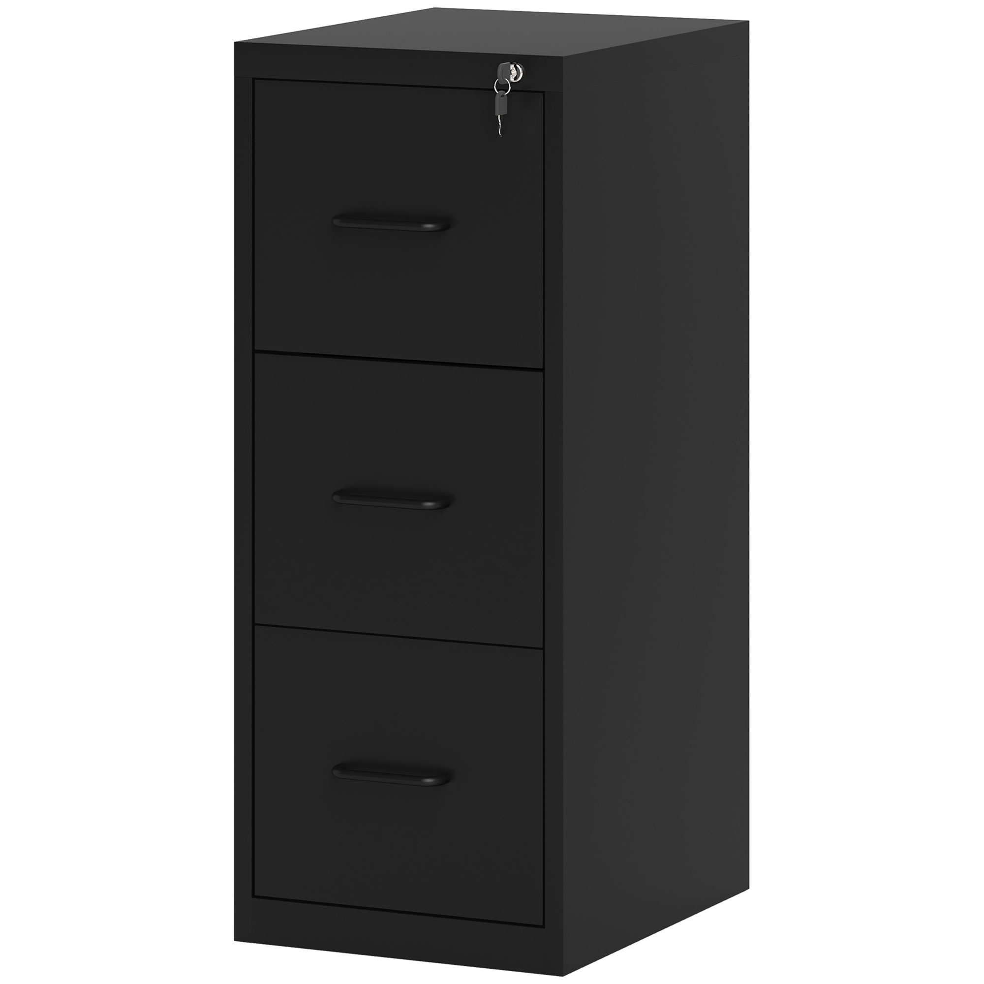 HOMCOM Aktenschrank mit 3 Schubladen und verstellbarer Stange, Stahlschrank günstig online kaufen
