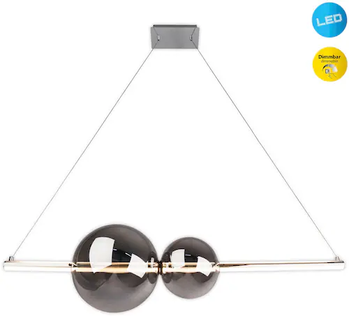 Näve Leuchten LED-Pendelleuchte Chrom Kunststoff Glas B/H/T: ca. 105,3x150x günstig online kaufen