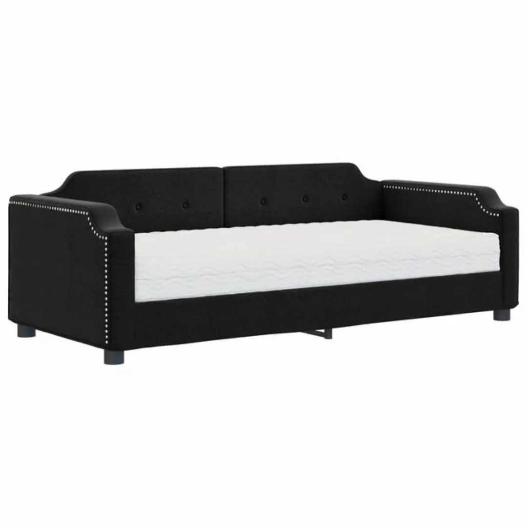 vidaXL Gästebett Gästebett Tagesbett mit Matratze Schwarz 90x190 cm Stoff B günstig online kaufen