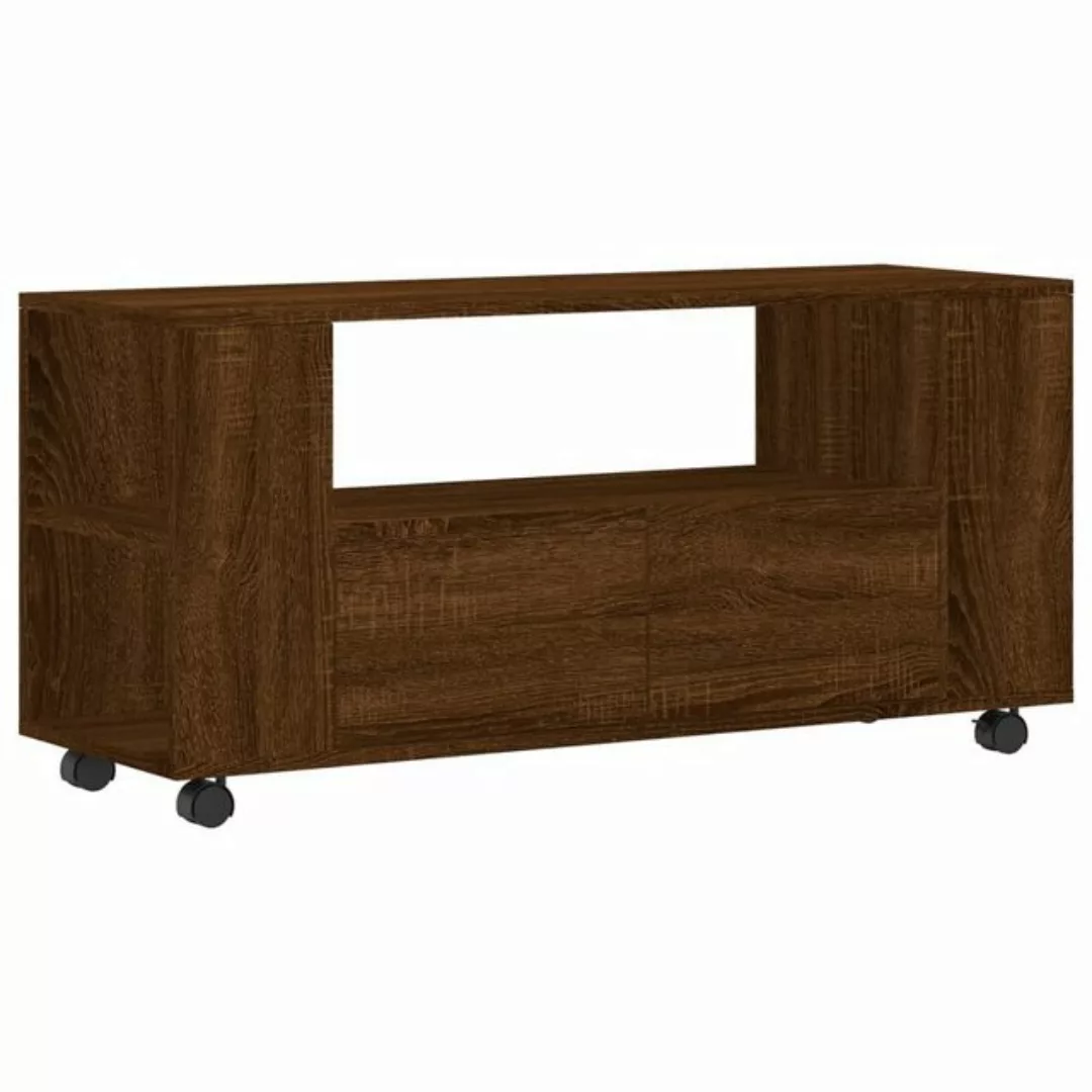 furnicato TV-Schrank Braun Eichen-Optik 102x34,5x43 cm Holzwerkstoff günstig online kaufen