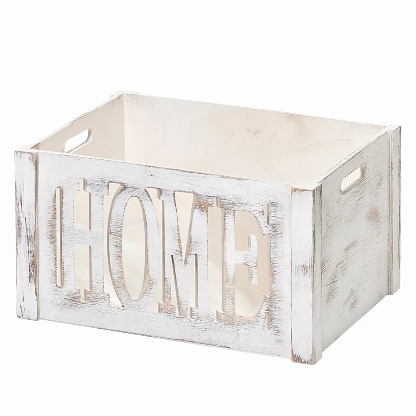 home24 Zeller Aufbewahrungsbox Home Poloniaholz Weiß 40x22x30 cm (BxHxT) günstig online kaufen