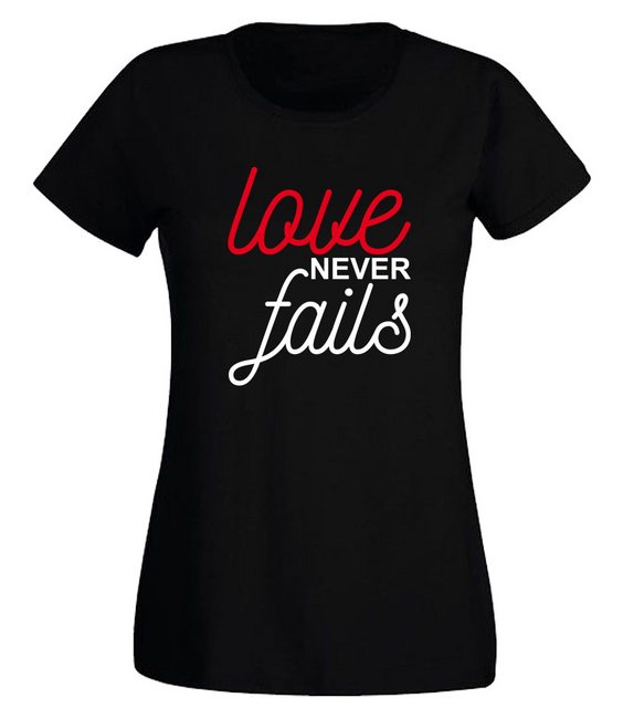 G-graphics T-Shirt Love never fails Slim-fit Damen T-Shirt mit trendigem Fr günstig online kaufen