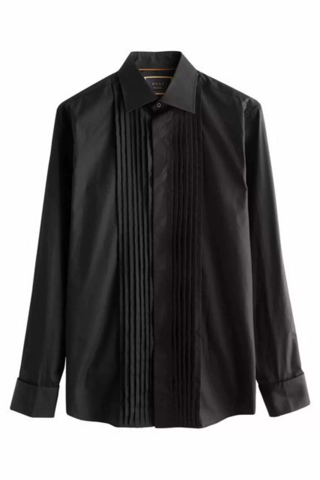 Next Langarmhemd Plissiertes Anzugshemd mit doppelten Manschetten (1-tlg) günstig online kaufen