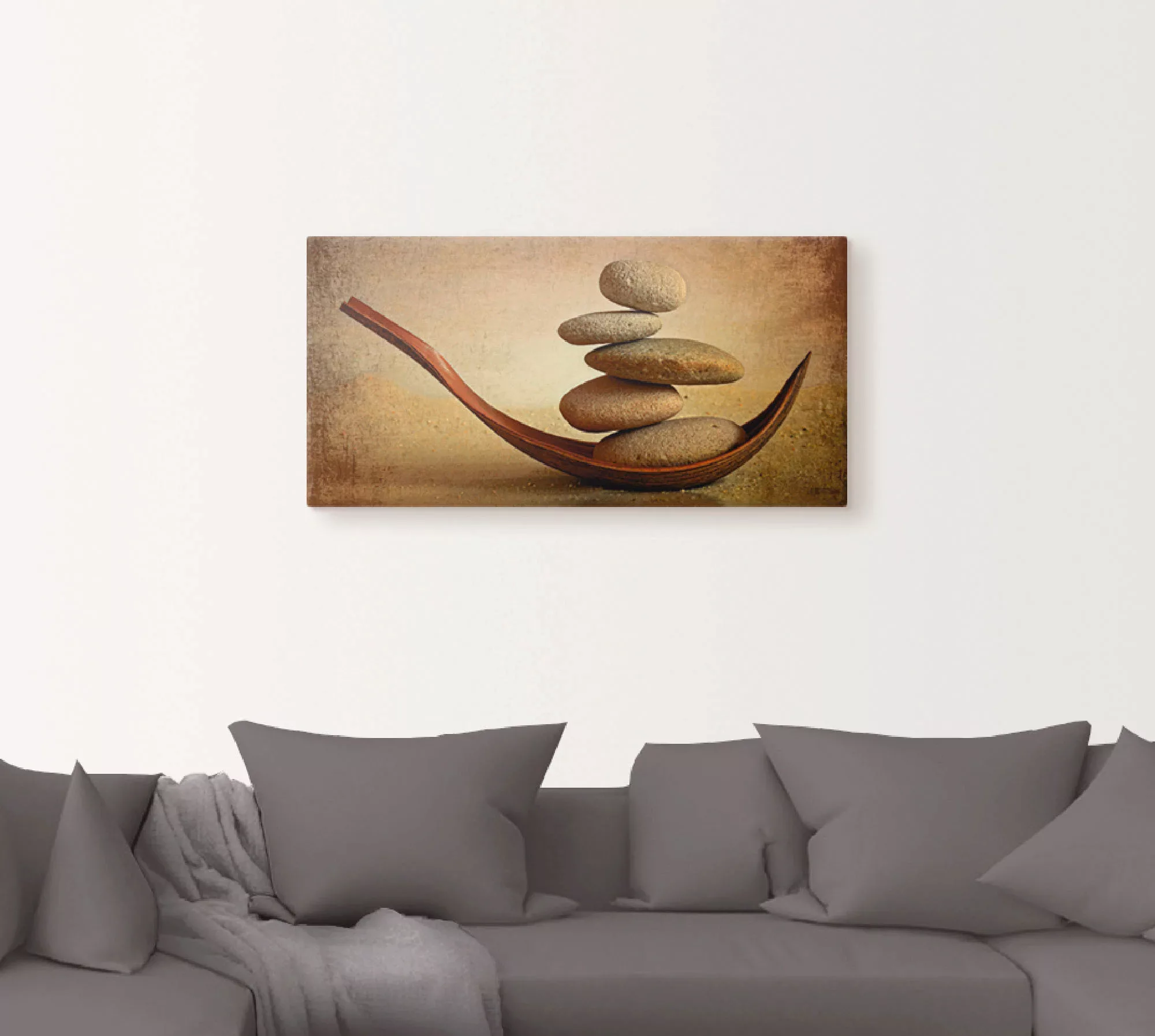 Artland Leinwandbild "Steinschiffchen", Zen, (1 St.), auf Keilrahmen gespan günstig online kaufen