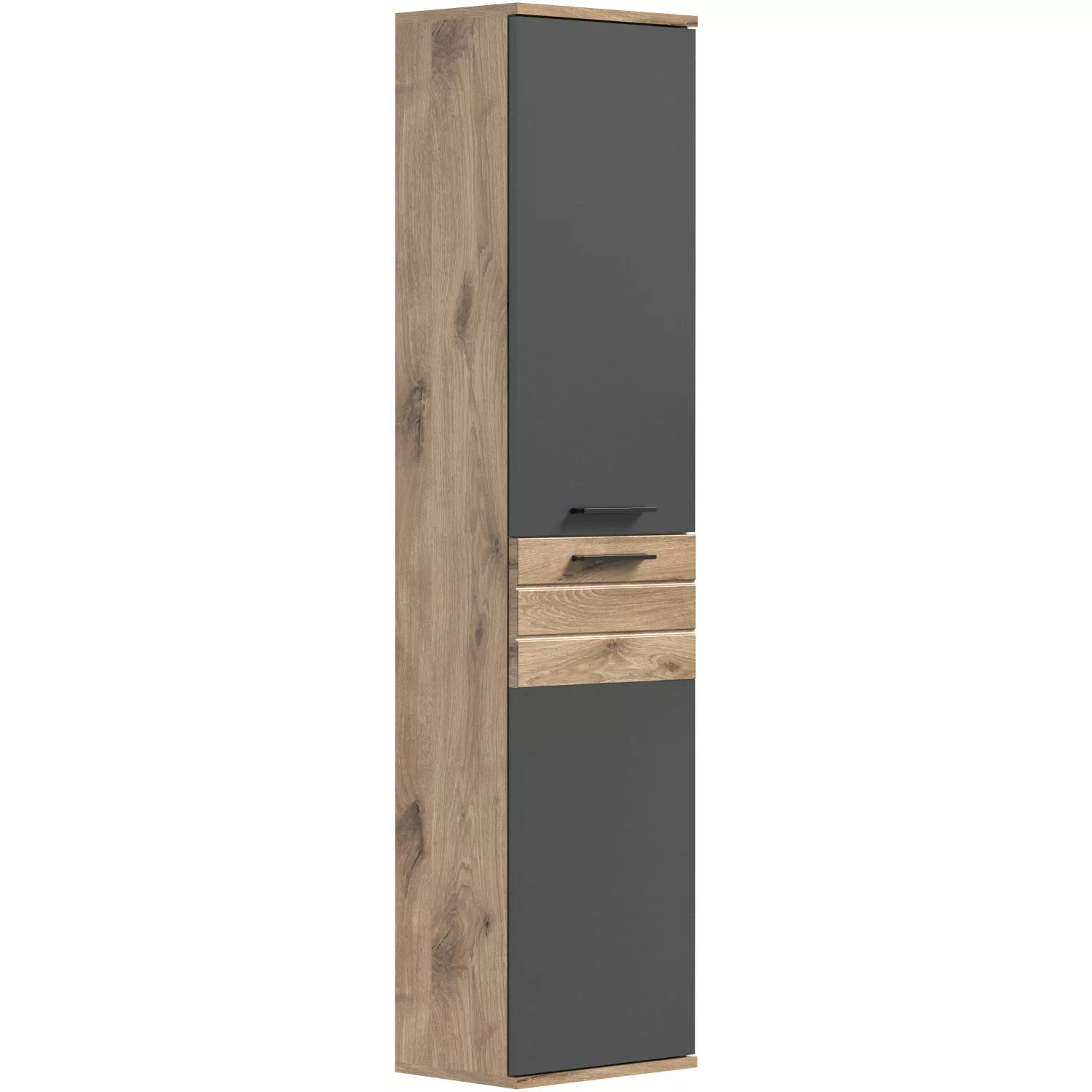 xonox.home Hochschrank Mason (Bad Hängeschrank in Eiche und grau, 37 x 152 günstig online kaufen