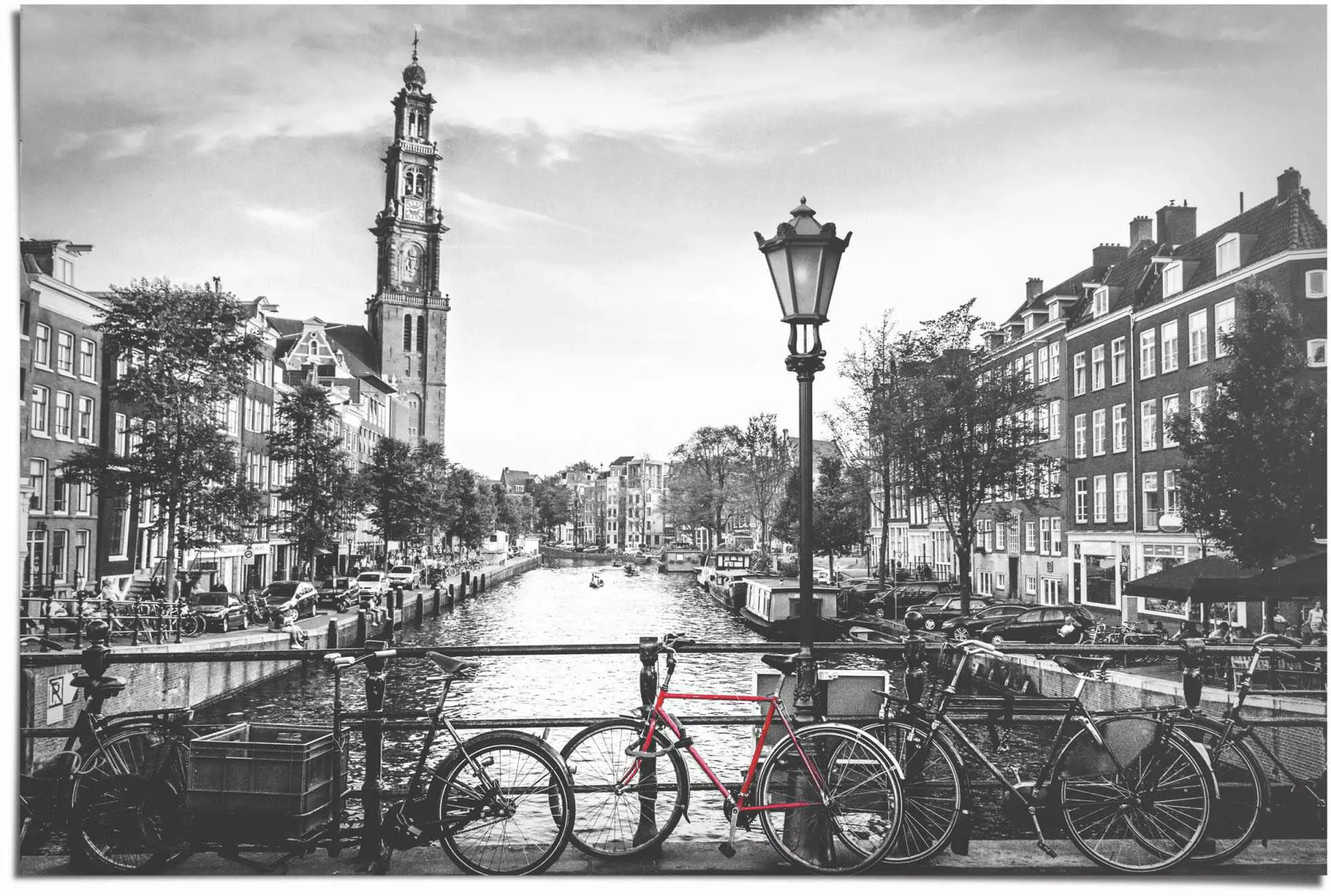 Reinders Poster "Die Grachten von Amsterdam Brücke - Fahrrad - Stadt - Die günstig online kaufen