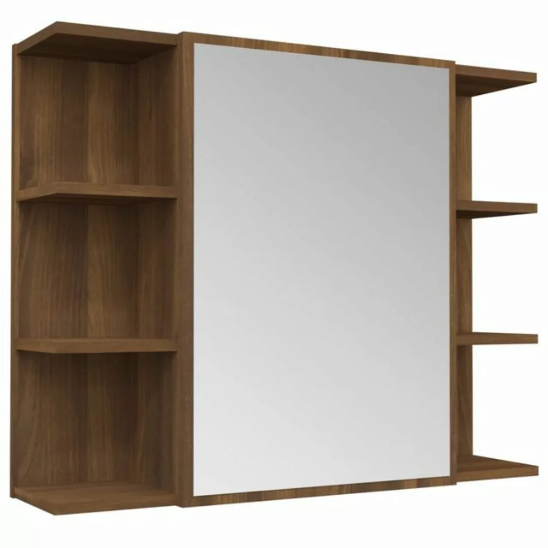 vidaXL Badezimmerspiegelschrank Bad-Spiegelschrank Braun Eiche-Optik 80x20, günstig online kaufen