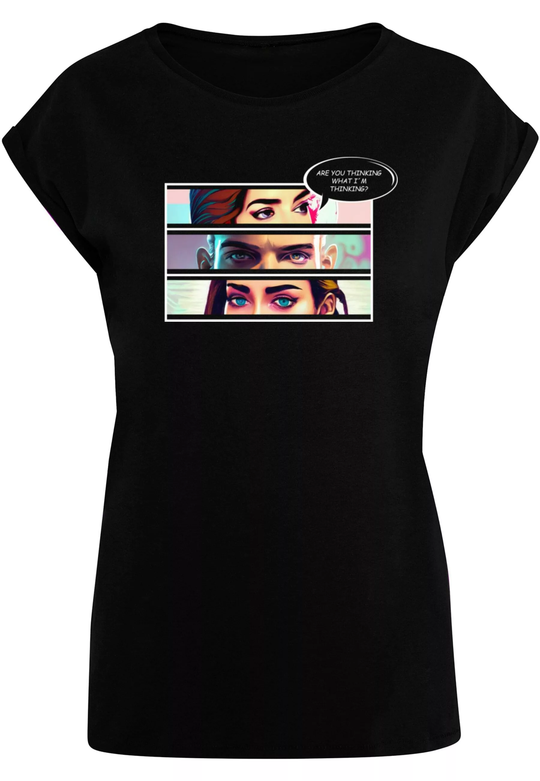 Merchcode T-Shirt "Merchcode Damen Ladies Thinking Comic Extended Shoulder günstig online kaufen