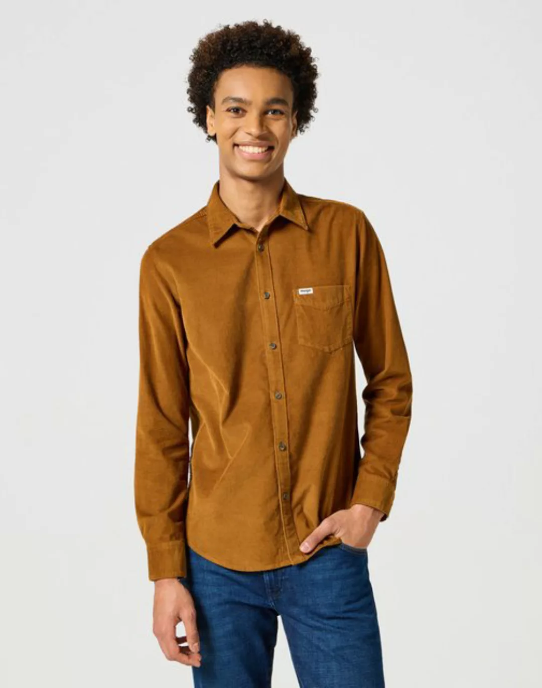 Wrangler Langarmhemd "1 PKT CORDUROY SHIRT", mit Logodruck günstig online kaufen