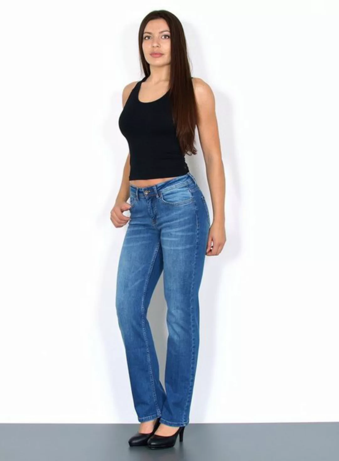 ESRA Straight-Jeans G100 High Waist Straight Fit Jeans Damen, bis Übergröße günstig online kaufen