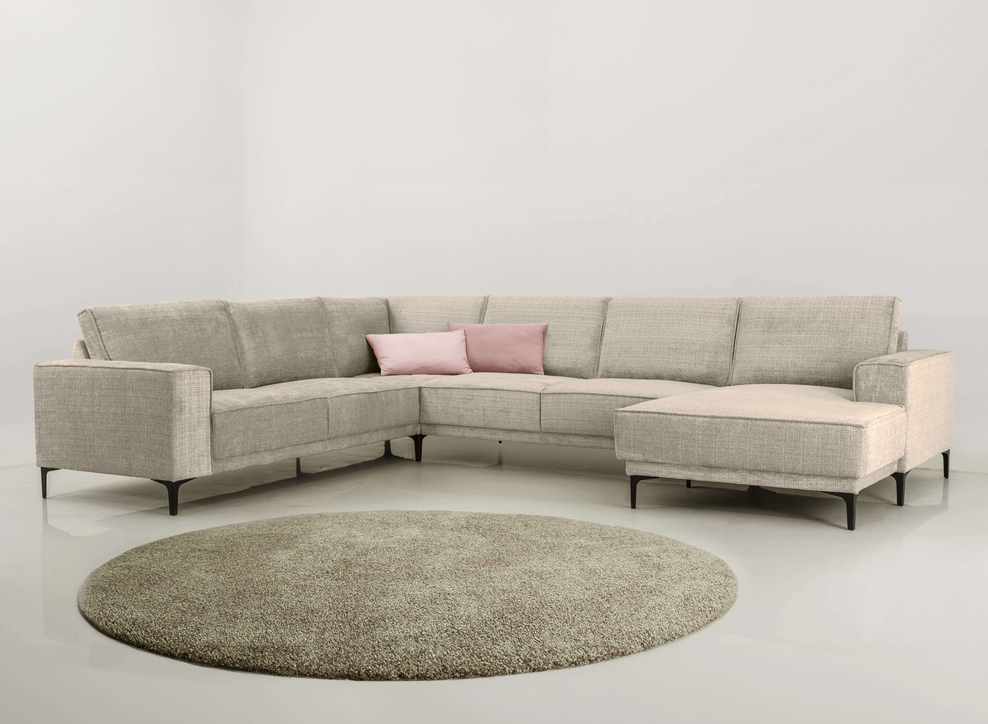 Places of Style Wohnlandschaft »XXL Sofa Oland, Struktur, Flachgewebe, Luxu günstig online kaufen