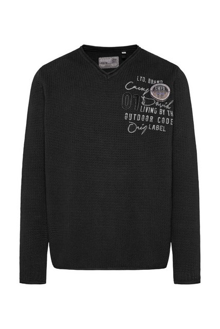 CAMP DAVID Strickpullover mit Logo Print günstig online kaufen