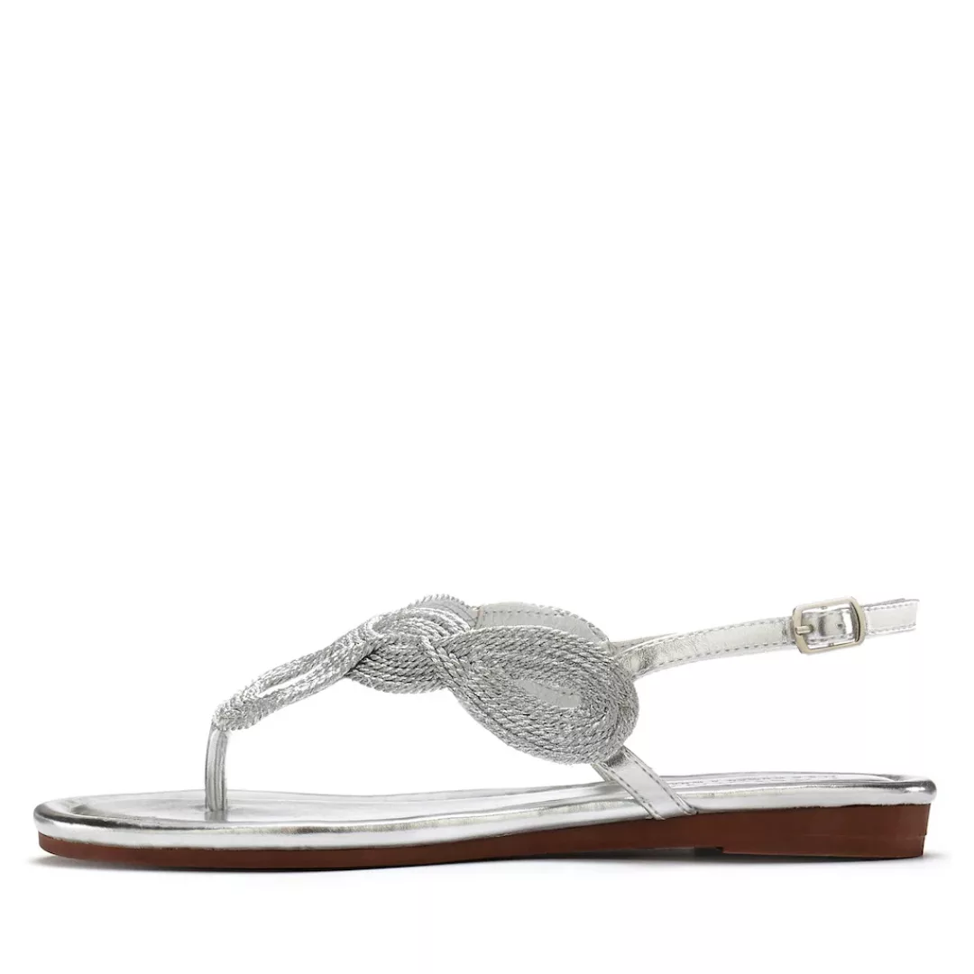 LASCANA Zehentrenner, Sandale, Pantolette im Metallic-Look VEGAN günstig online kaufen