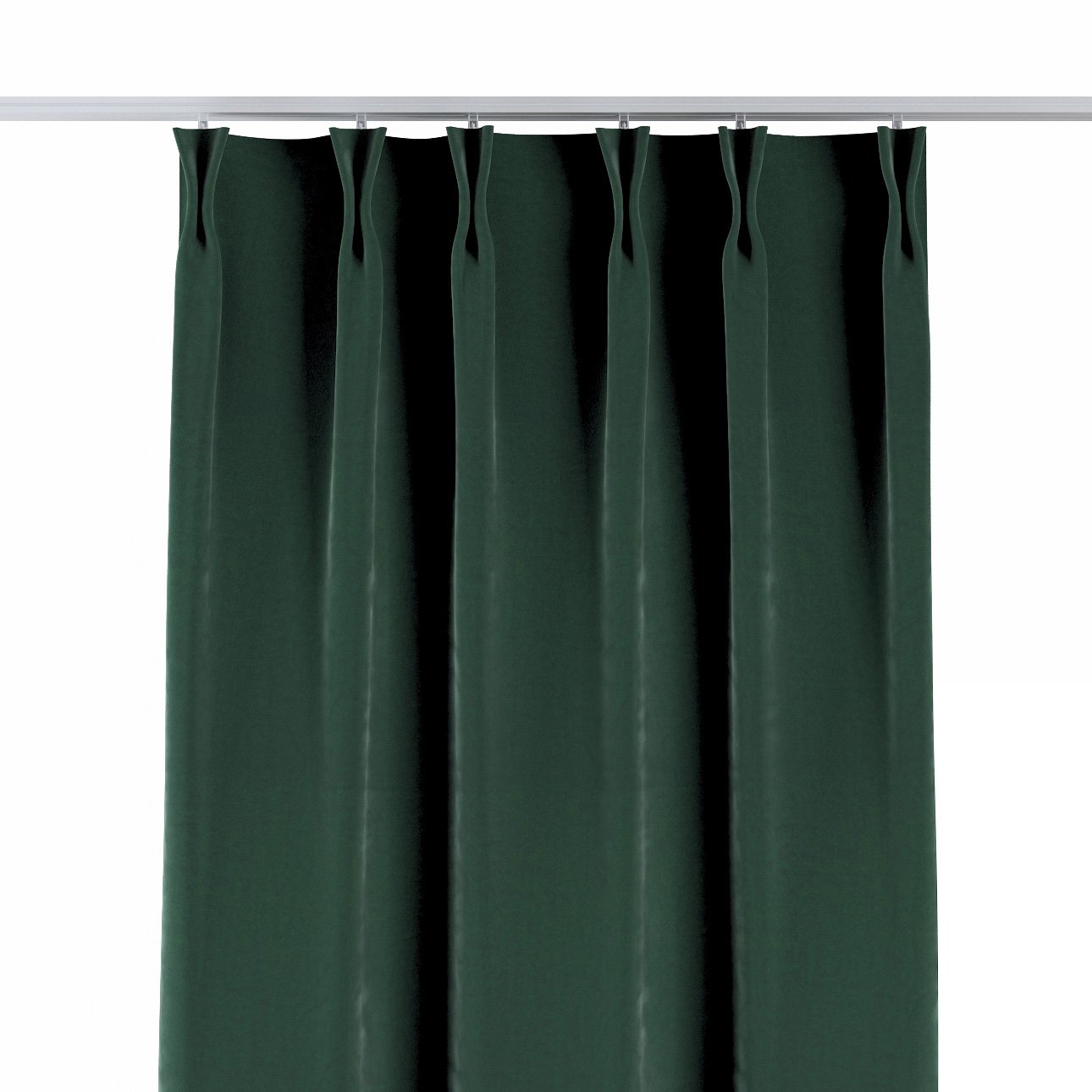 Vorhang mit flämischen 2-er Falten, dunkelgrün, Velvet (704-25) günstig online kaufen
