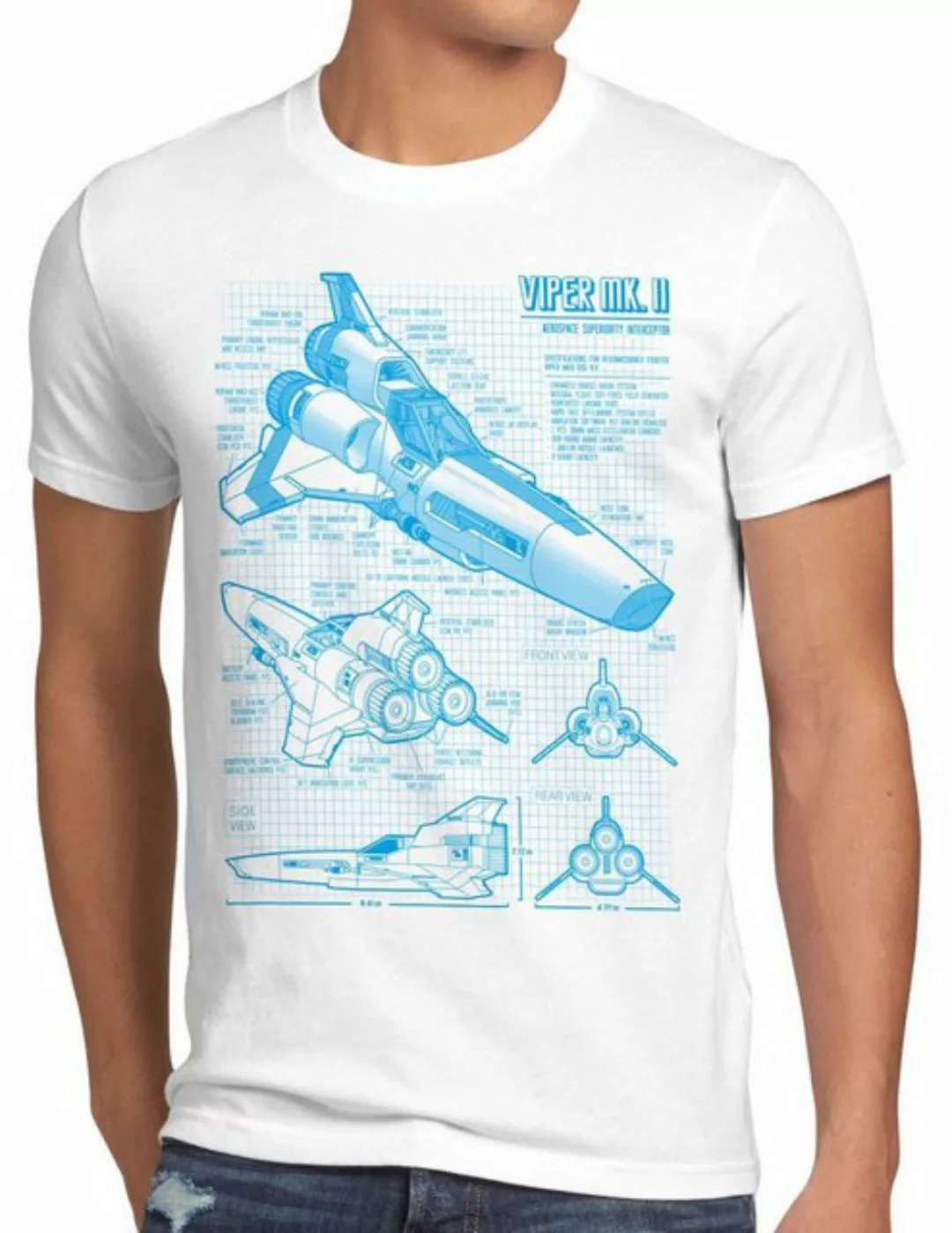 style3 Print-Shirt Herren T-Shirt Viper MK2 galactica kampfstern battlestar günstig online kaufen