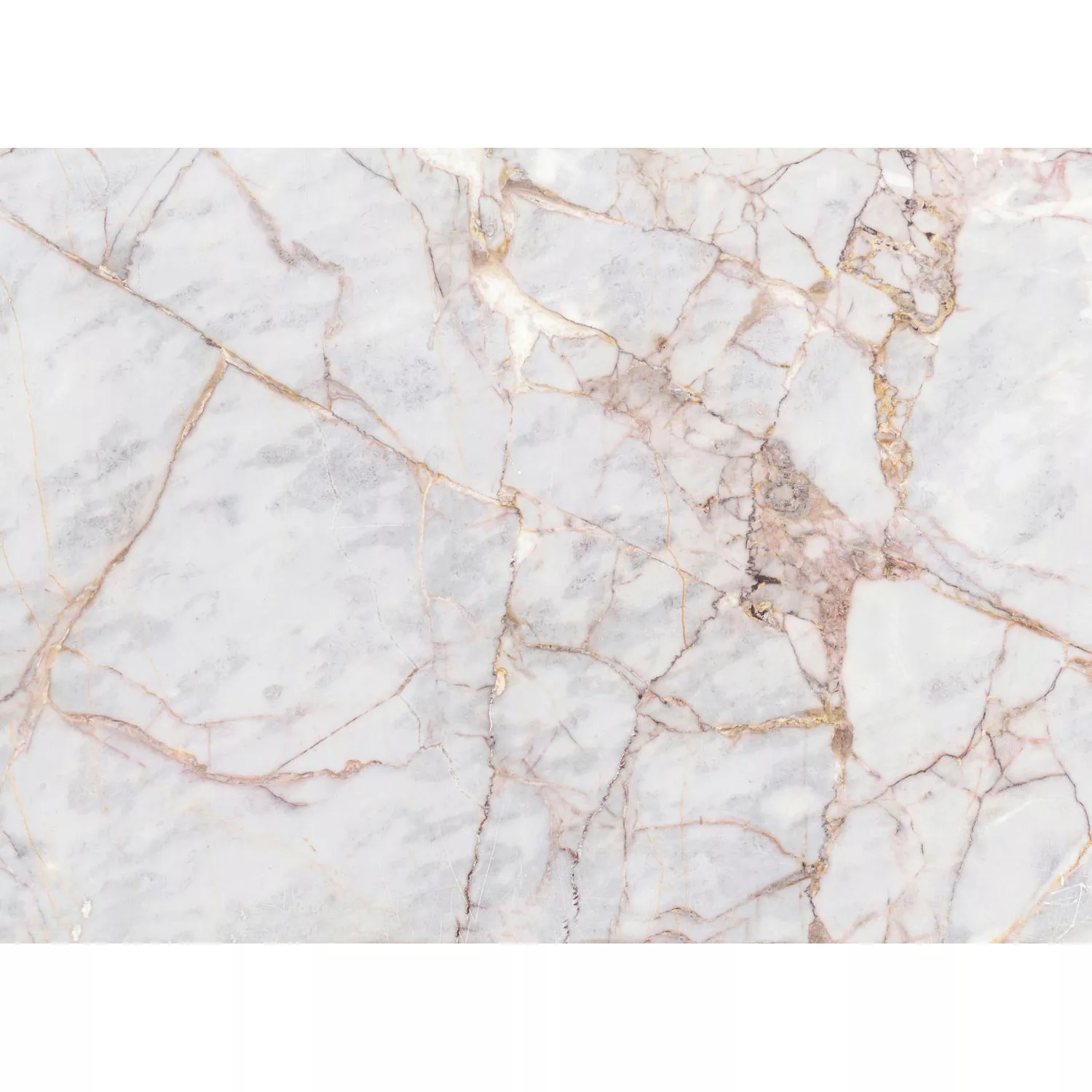 Fototapete Marmor Weiß Grau Gold 3,50 m x 2,55 m FSC® günstig online kaufen