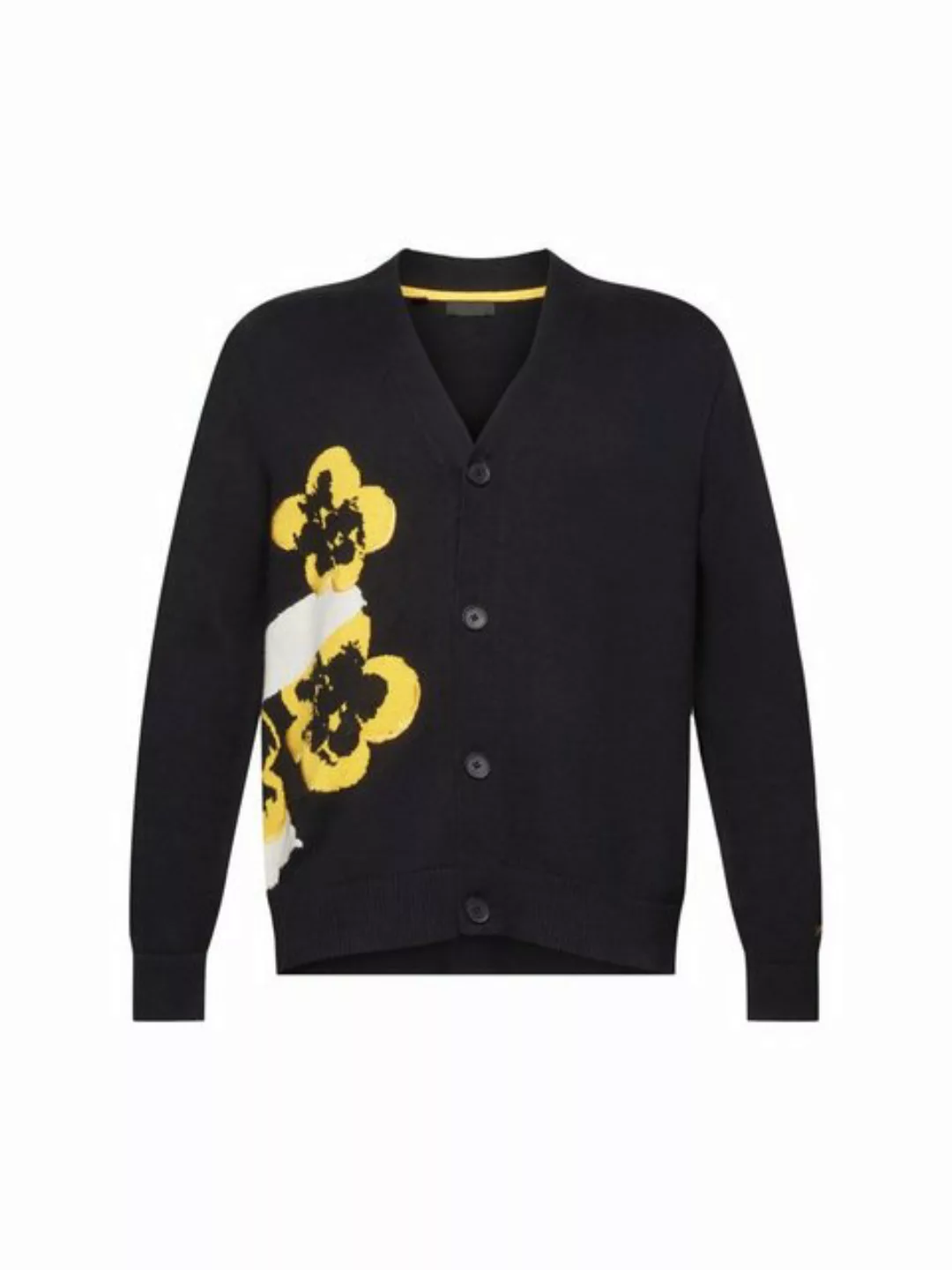 Esprit Strickjacke Cardigan mit floralem Jacquard-Muster (1-tlg) günstig online kaufen