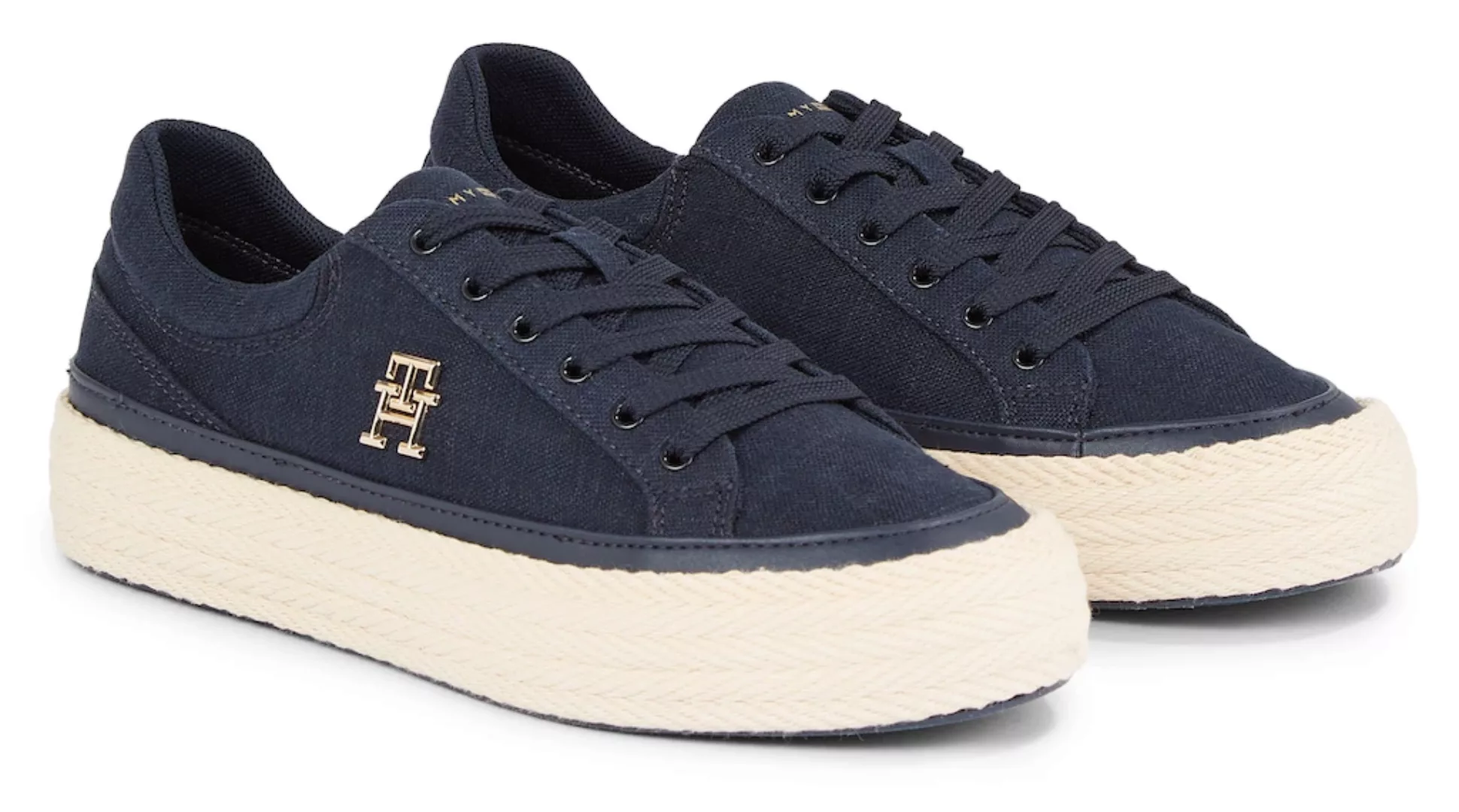 Tommy Hilfiger Plateausneaker "VULC SNEAKER LINNEN", mit gepolstertem Schaf günstig online kaufen