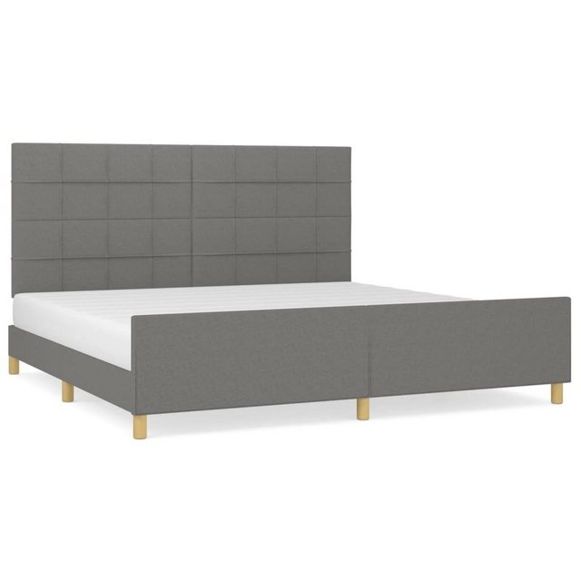 furnicato Bett Bettgestell mit Kopfteil Dunkelgrau 200x200 cm Stoff günstig online kaufen