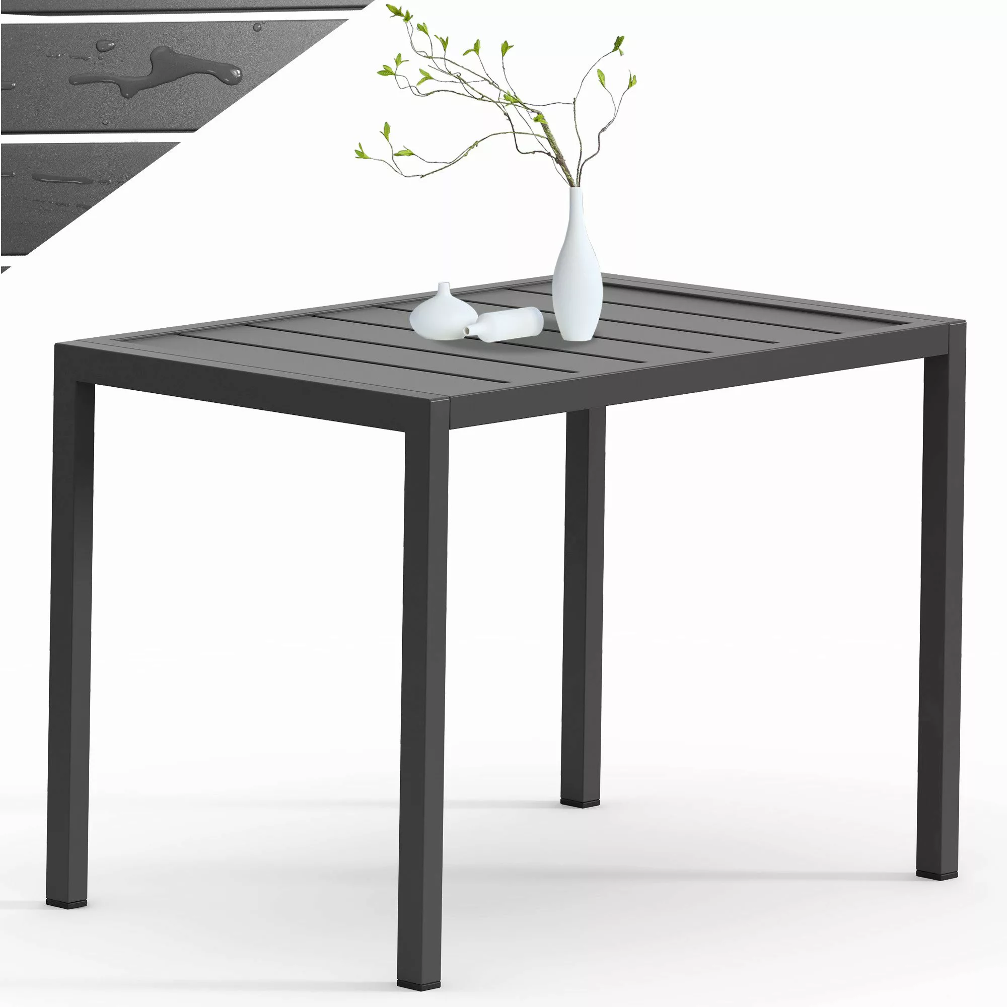 Mucola Gartentisch Outdoor Beistelltisch 46x35cm Aluminium günstig online kaufen