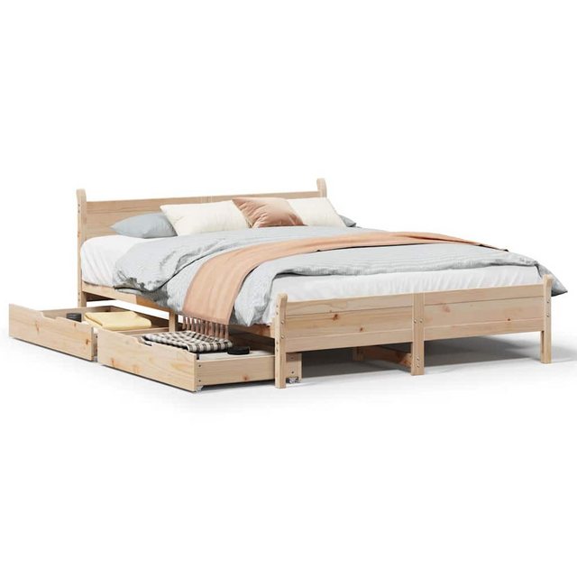 vidaXL Bett, Massivholzbett ohne Matratze 135x190 cm Kiefernholz günstig online kaufen