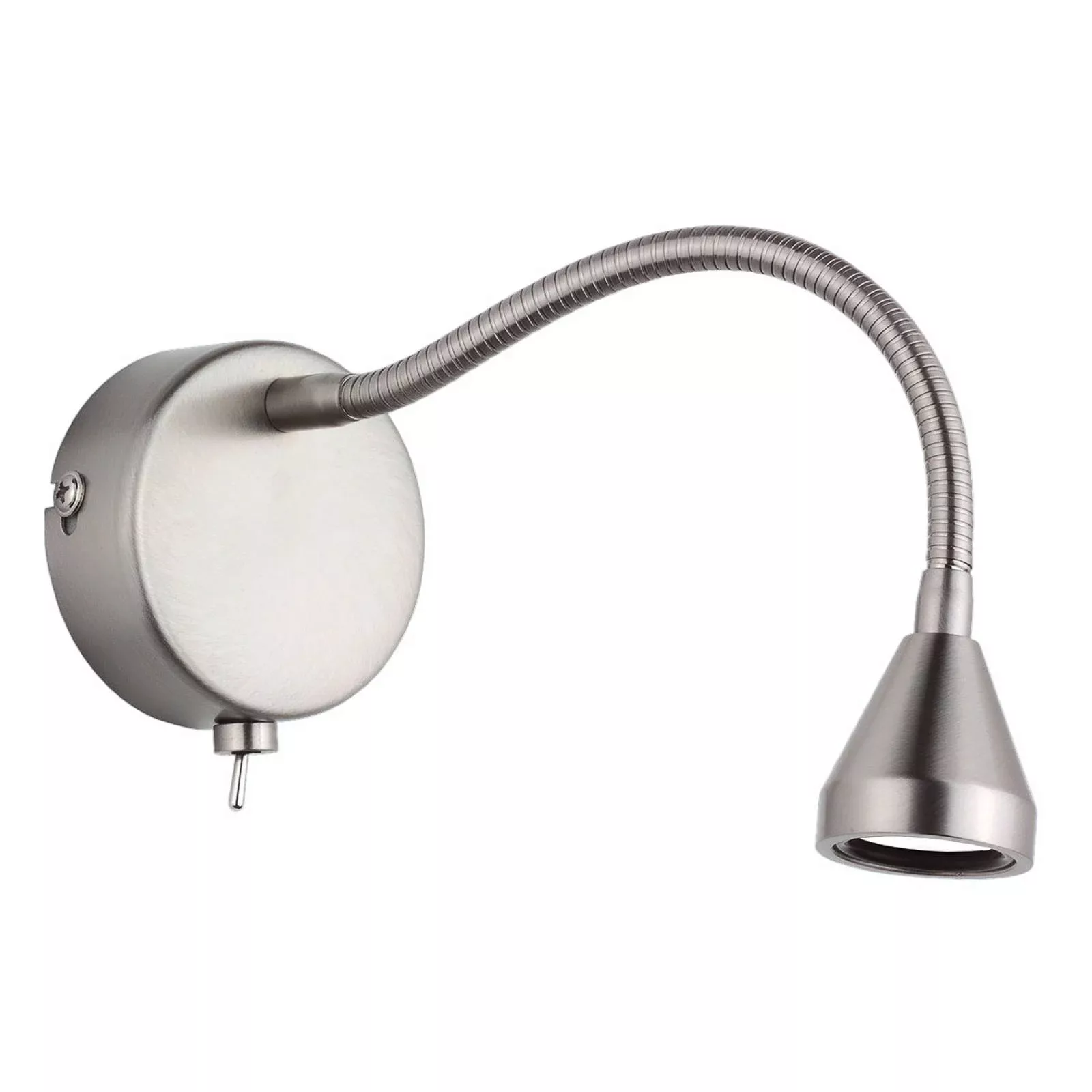 LED-Wandleuchte Mini, flexibler Arm, nickel, 3.000K günstig online kaufen