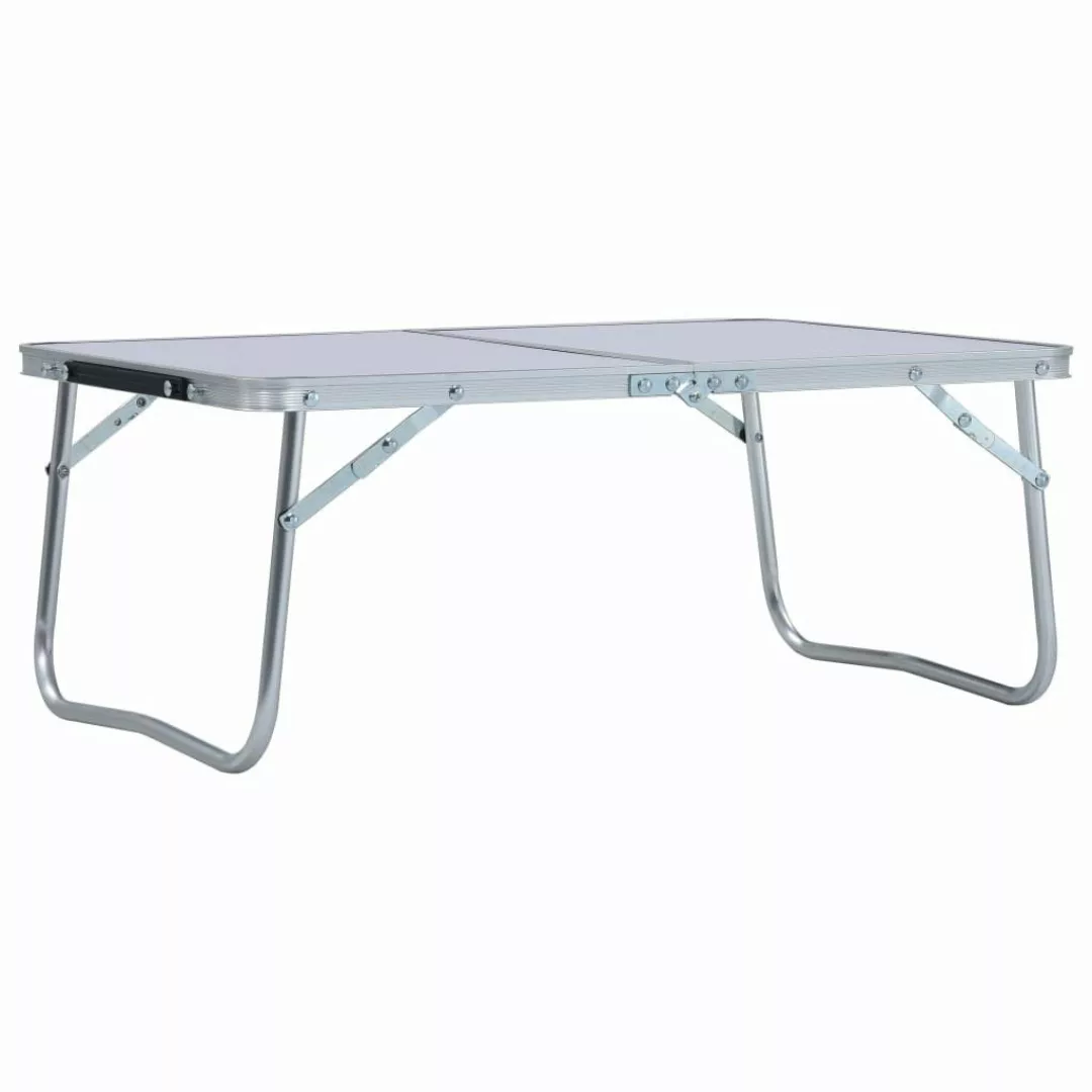 vidaXL Campingstuhl Klappbarer Campingtisch Weiß Aluminium günstig online kaufen
