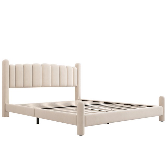 HAUSS SPLOE Polsterbett 160x200cm mit fächerförmigem Kopfteil, Stützbeine,S günstig online kaufen